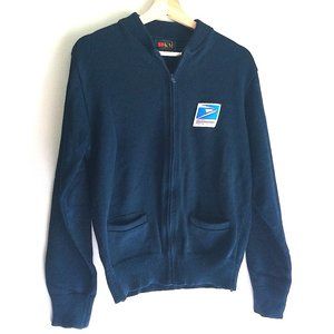 USPS zip-up postal sweater cardigan size M